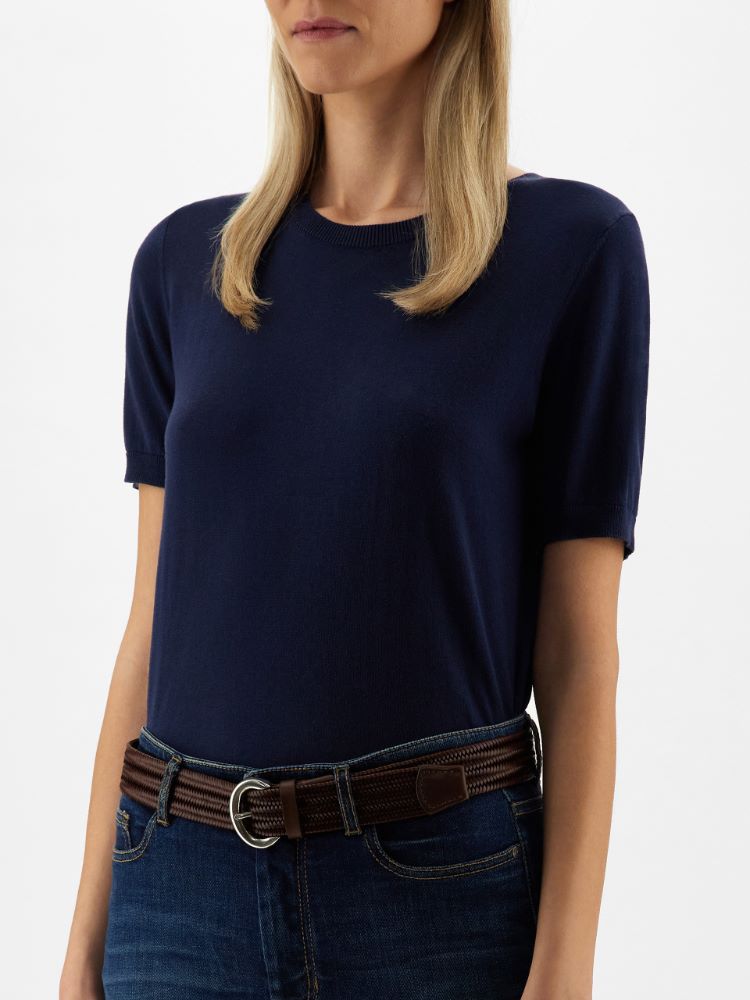 Braided leather belt, tobacco - Weekend Max Mara