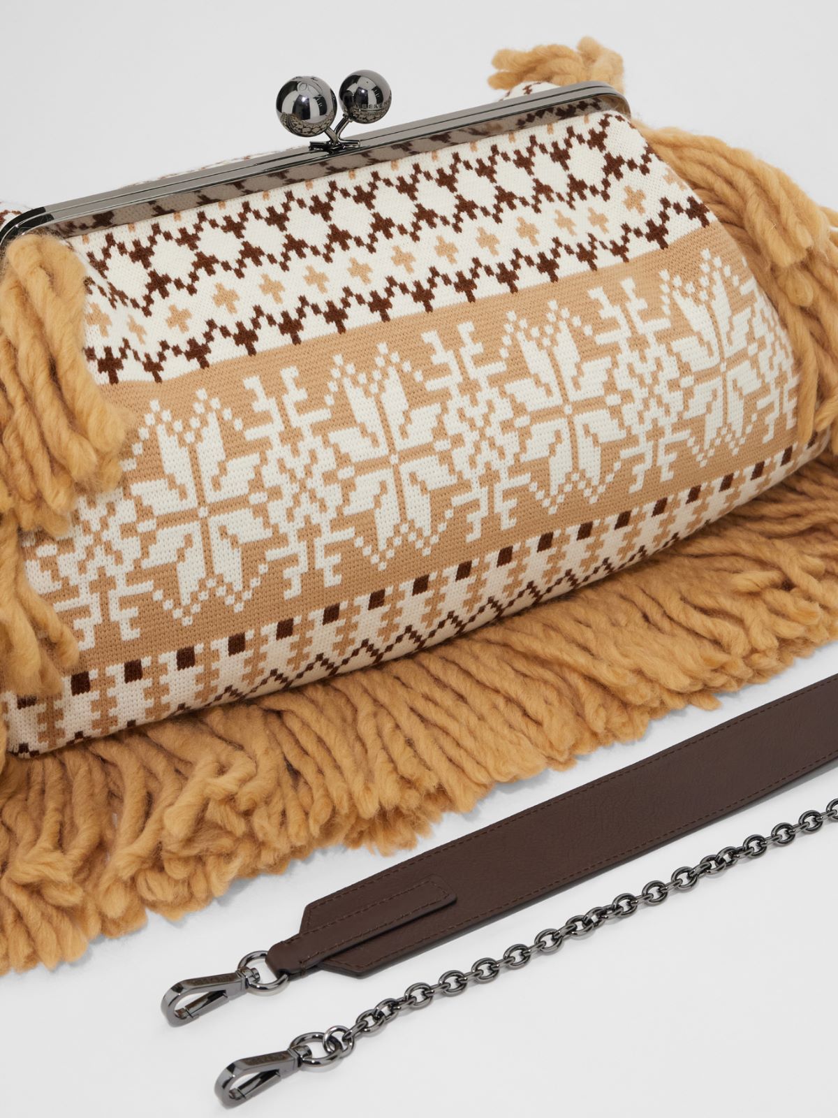 Large Fair Isle knit Pasticcino bag Weekend Maxmara