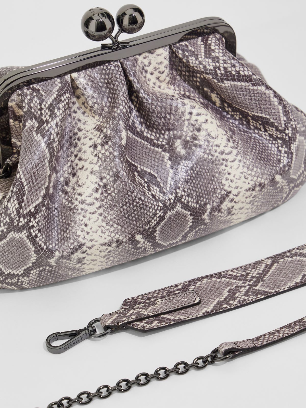 Medium python-print leather Pasticcino Bag Weekend Maxmara
