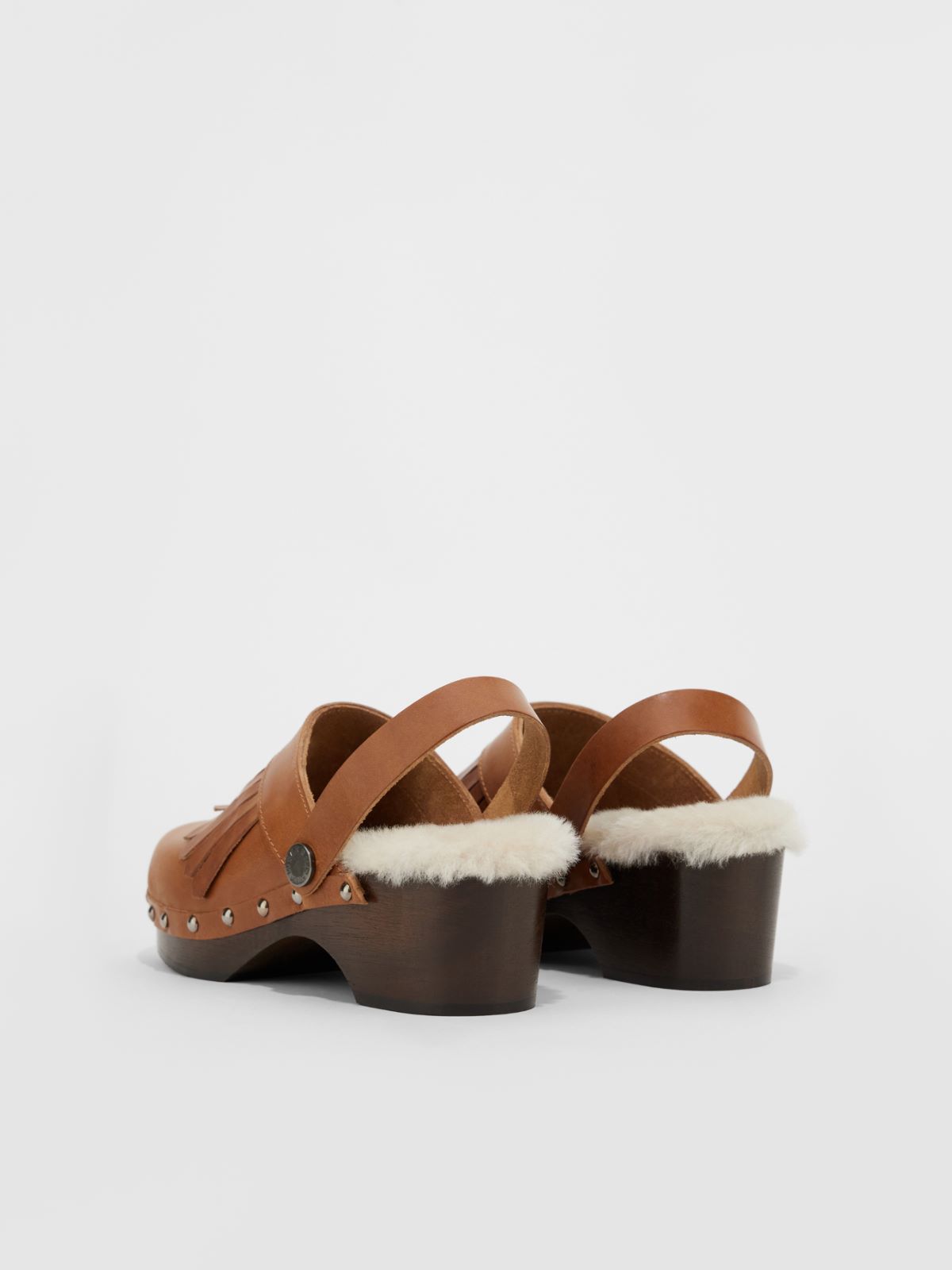 Leather and wood clogs Weekend Maxmara