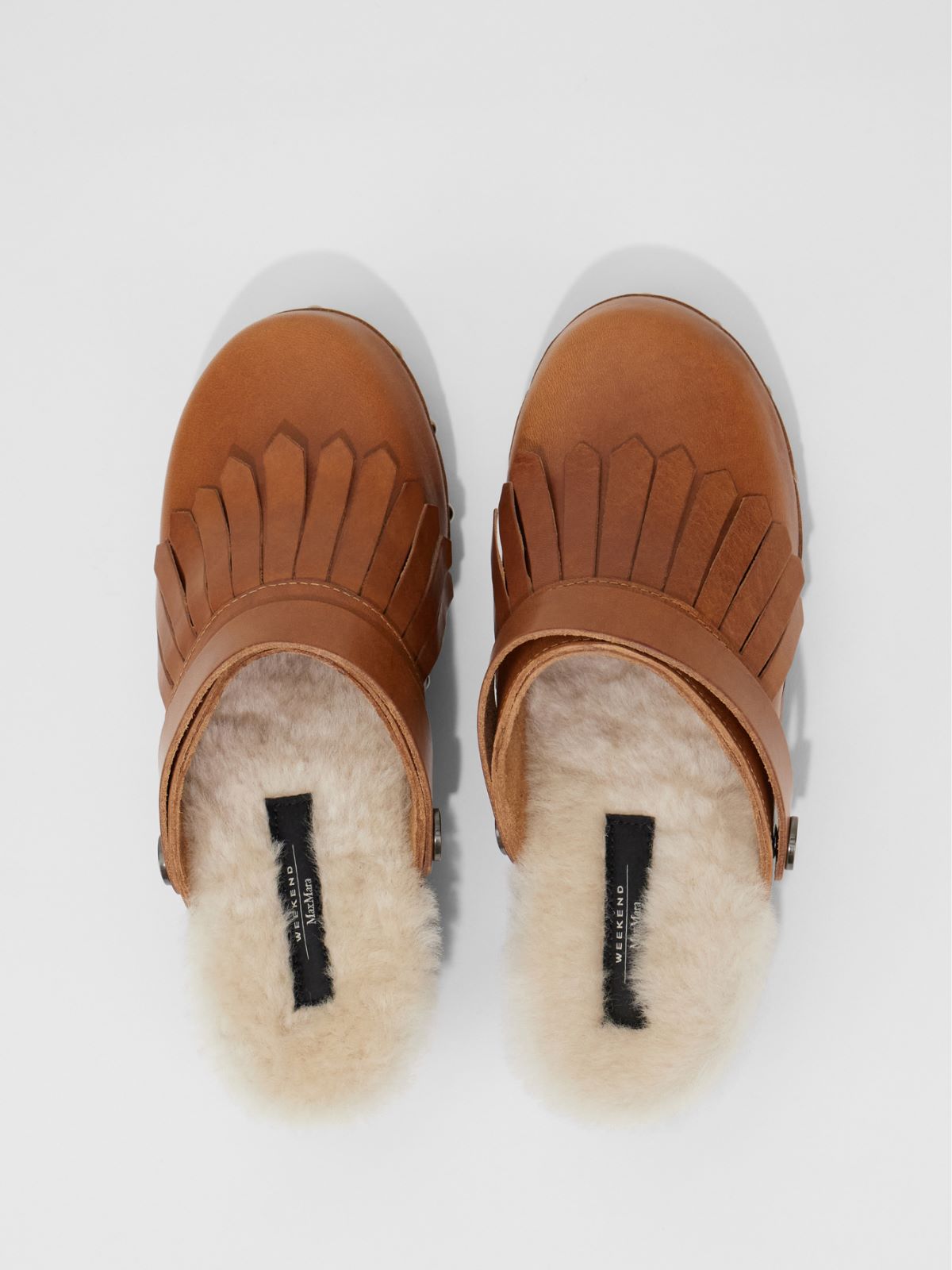 Leather and wood clogs Weekend Maxmara