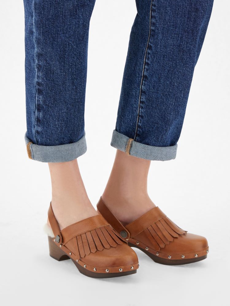 Leather and wood clogs, tobacco - Weekend Max Mara