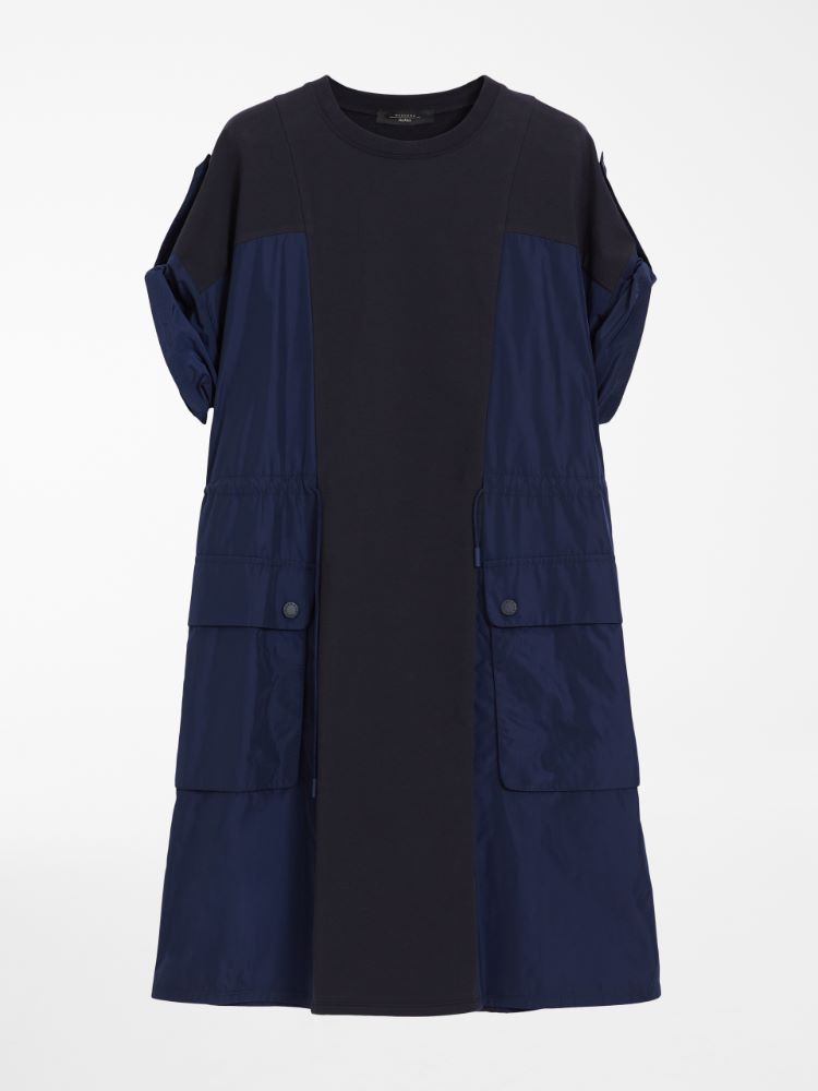 Cotton jersey and taffeta dress, midnightblue - Weekend Max Mara