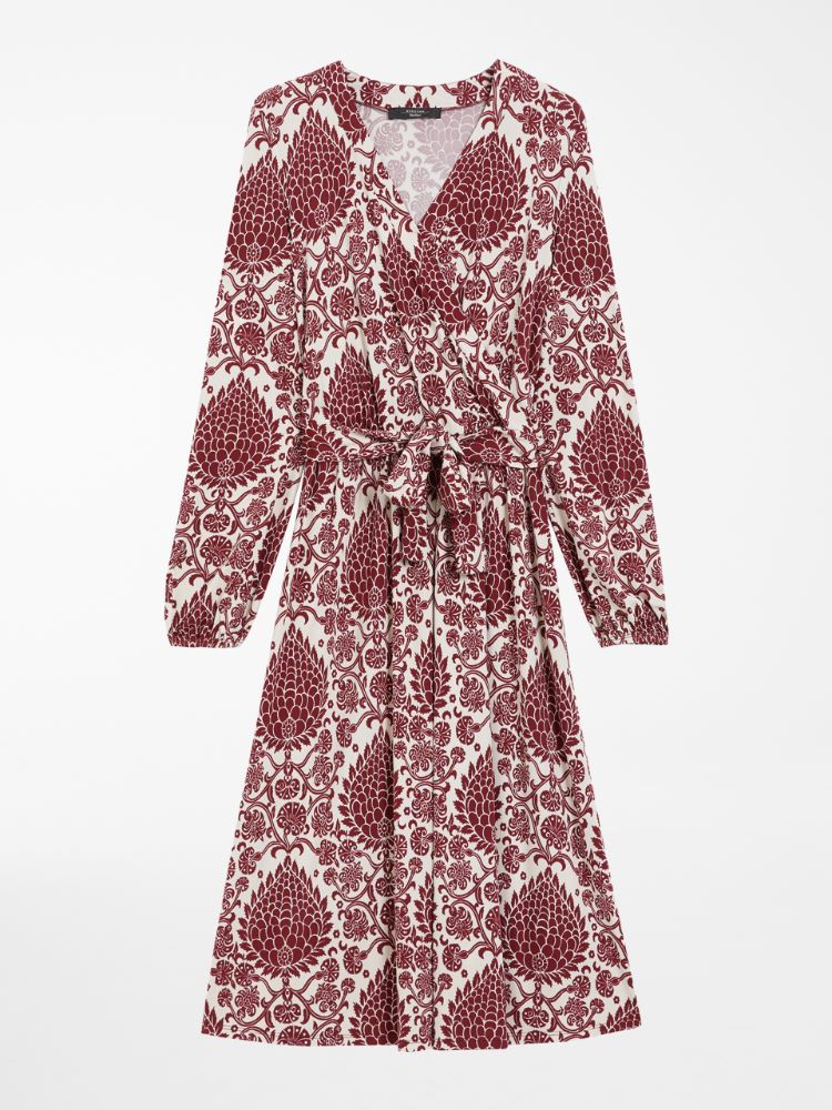 Viscose crepe jersey dress, red brown - Weekend Max Mara