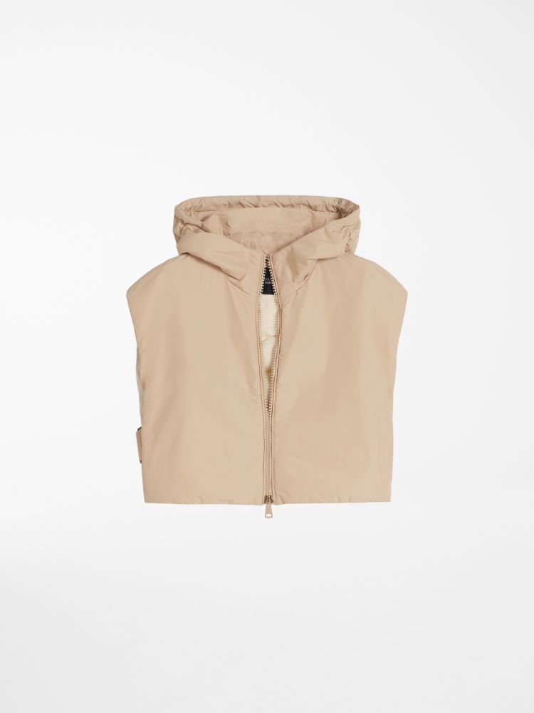 Water-repellent taffeta cape vest, beige - Weekend Max Mara