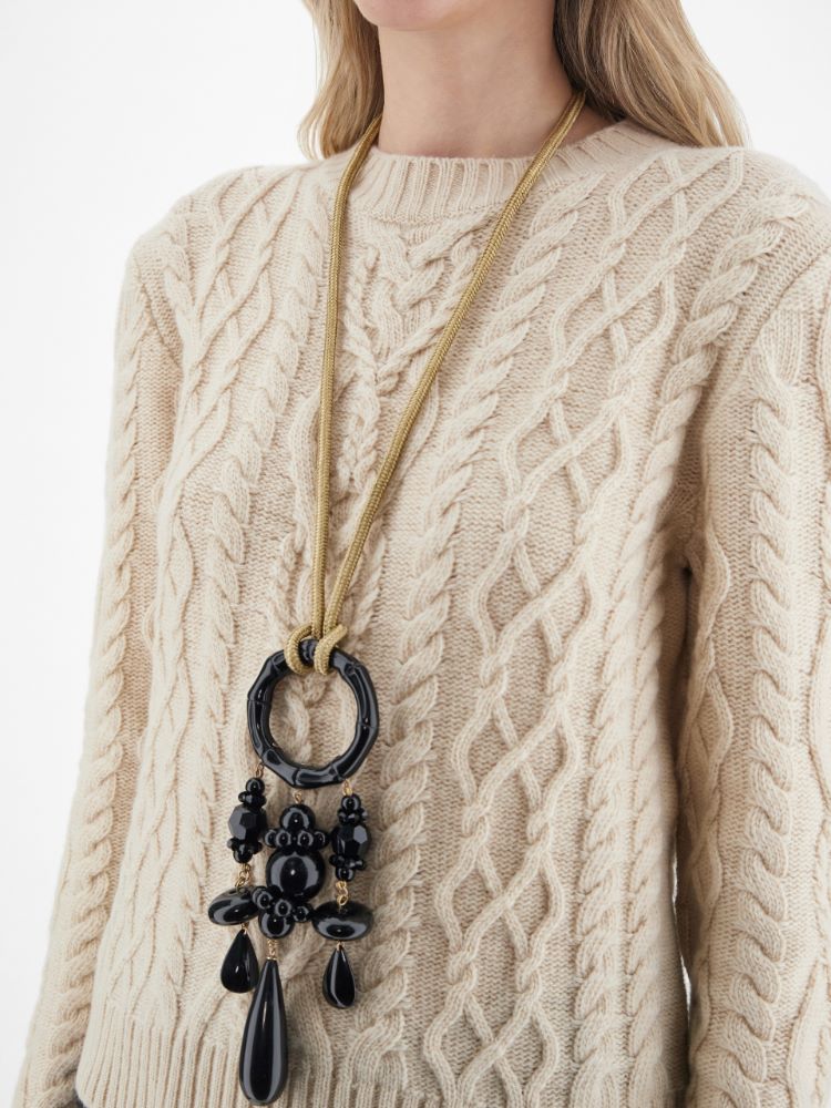 Necklace with chandelier pendant, black - Weekend Max Mara