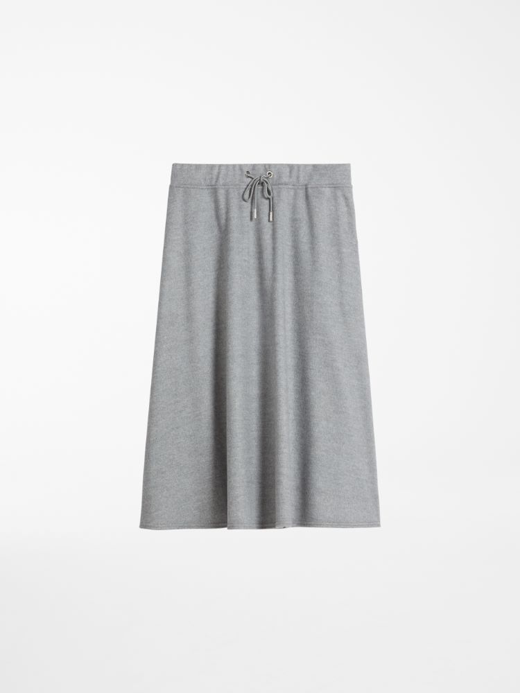 Wool-blend jersey skirt, light grey - Weekend Max Mara