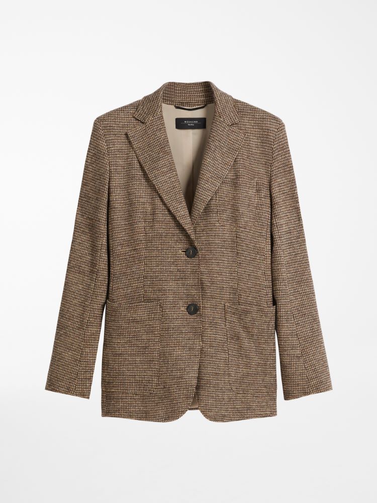 Wool-blend jersey blazer, camel - Weekend Max Mara