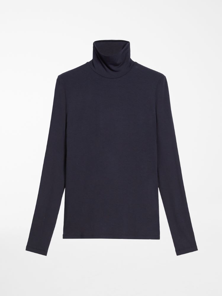 Viscose jersey polo-neck sweater, ultramarine - Weekend Max Mara