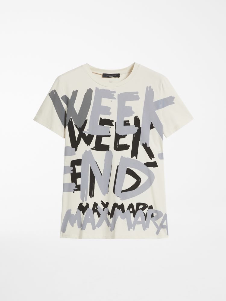 Cotton jersey T-shirt, ivory - Weekend Max Mara
