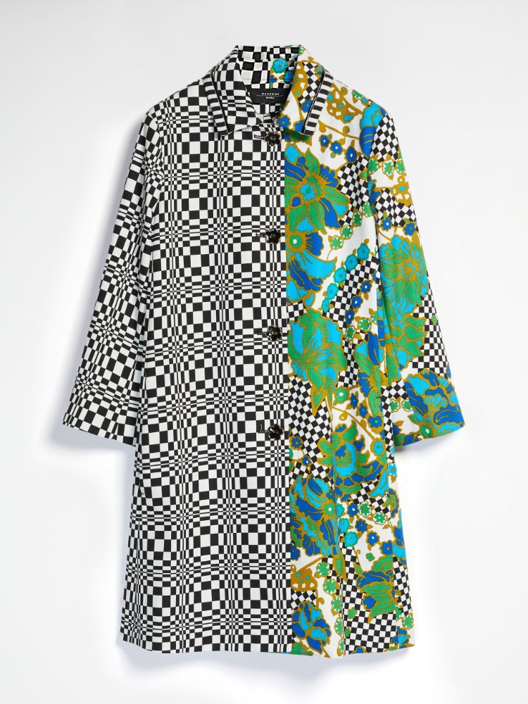 Cotton basketweave duster coat , optical white - Weekend Max Mara