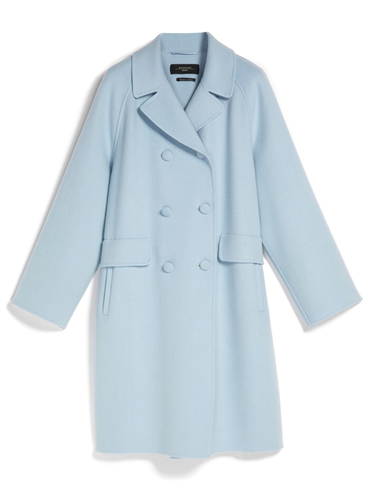 Double-faced wool fabric coat, sky blue - Weekend Max Mara