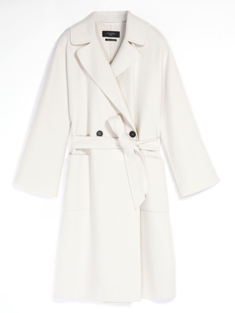 Double-faced wool fabric coat, white - Weekend Max Mara