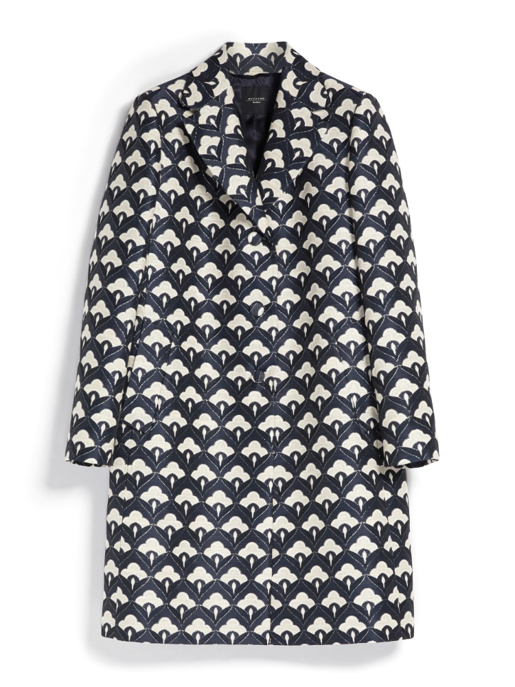Jacquard cotton coat , navy - Weekend Max Mara