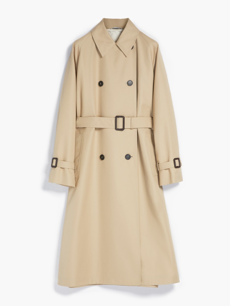 Water-repellent gabardine trench coat, honey - Weekend Max Mara