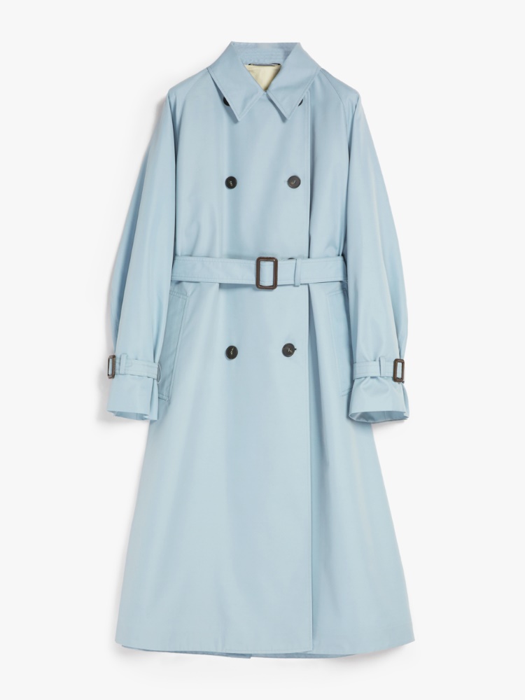 Water-repellent gabardine trench coat, sky blue - Weekend Max Mara
