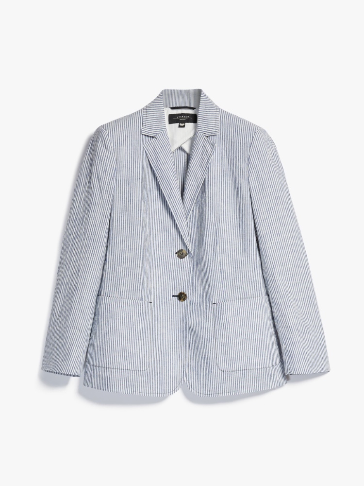 Cotton and linen jacket, navy - Weekend Max Mara