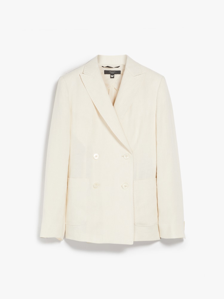 Linen canvas blazer, ivory - Weekend Max Mara