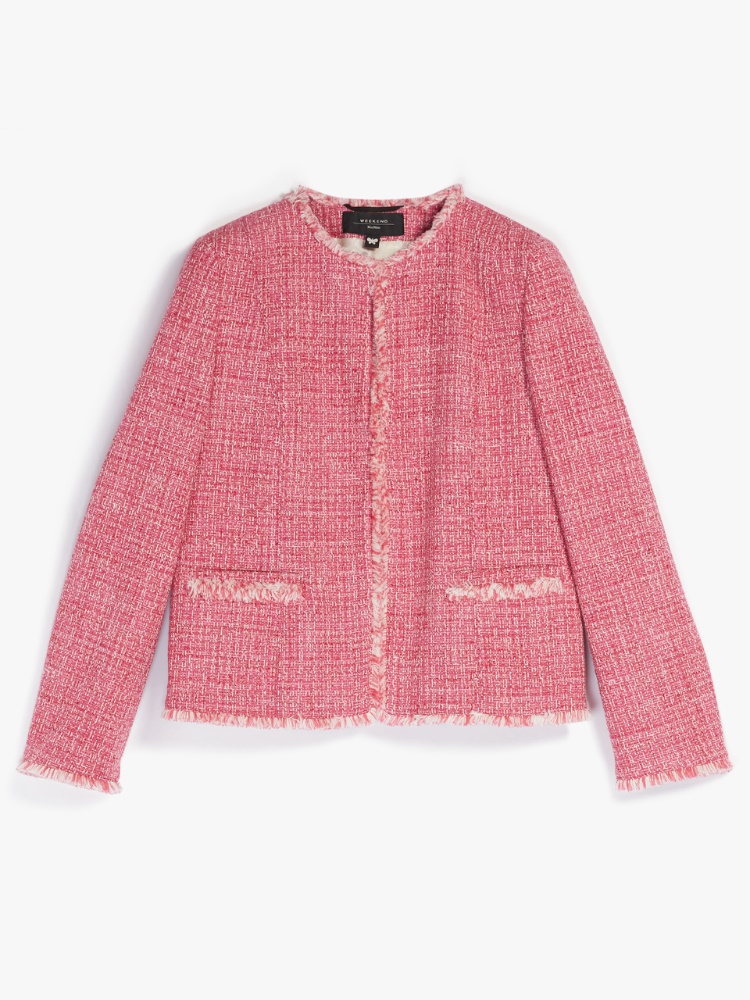 Cotton-blend basketweave jacket, fuchsia - Weekend Max Mara