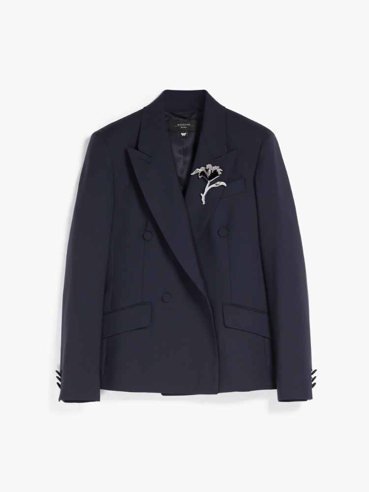 Woollen cloth blazer, navy - Weekend Max Mara