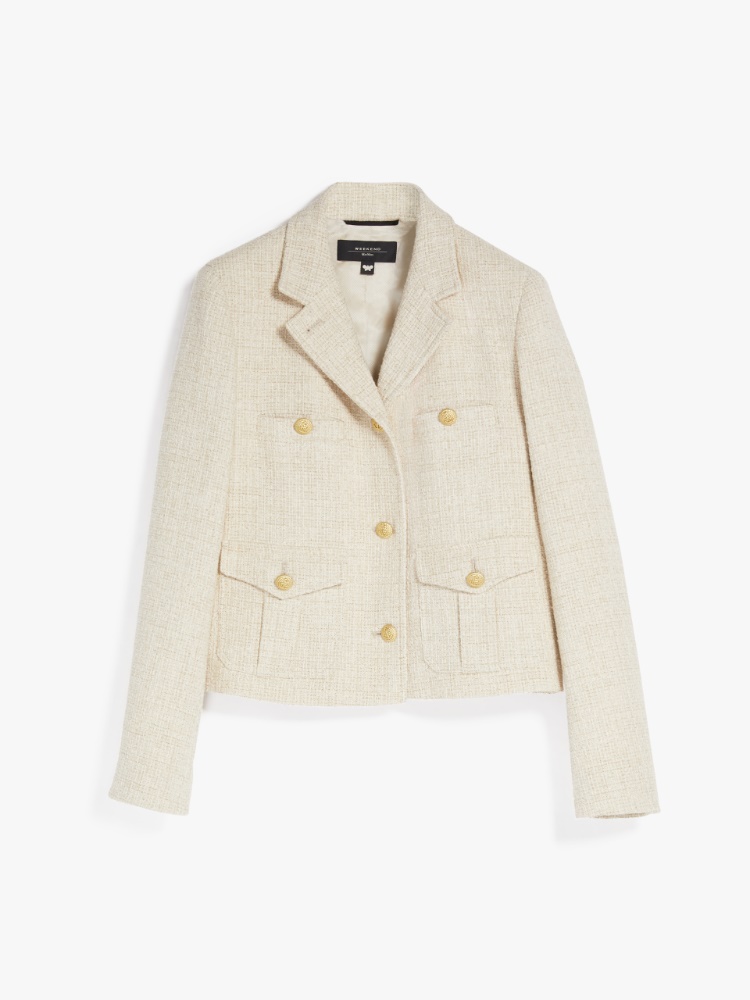 Cotton-blend jacket, ecru - Weekend Max Mara