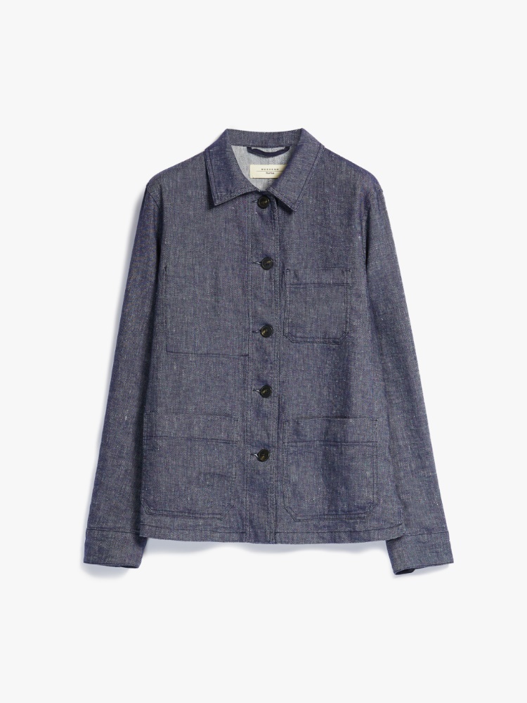 Linen and cotton jacket , navy - Weekend Max Mara