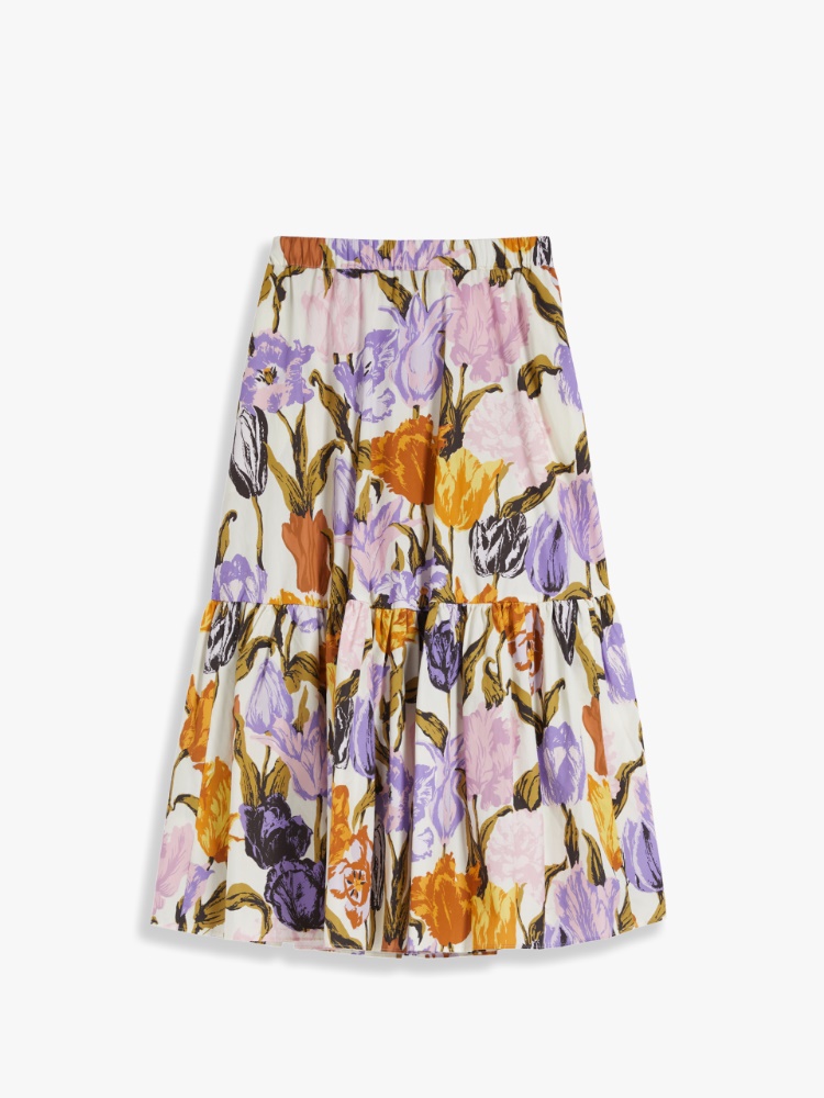 Cotton poplin skirt, lilac - Weekend Max Mara