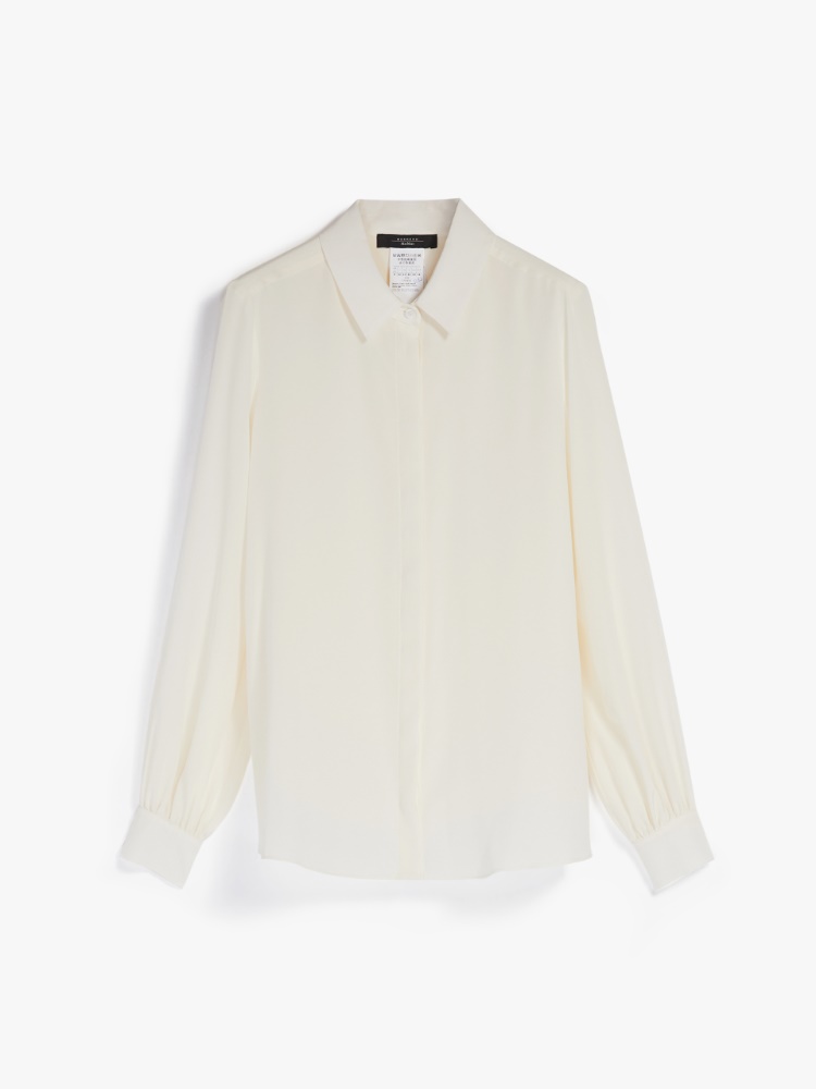 Silk crepe de chine shirt, white - Weekend Max Mara
