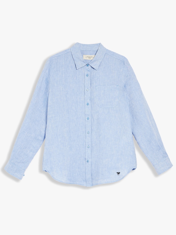 Linen canvas shirt, light blue - Weekend Max Mara