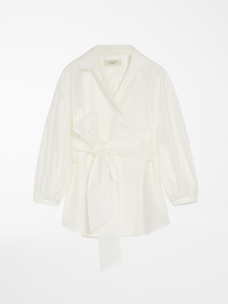 Cotton and silk canvas shirt, white - Weekend Max Mara