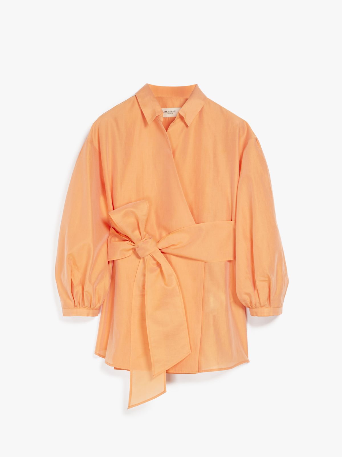 Cotton and silk canvas shirt, orange - Weekend Max Mara