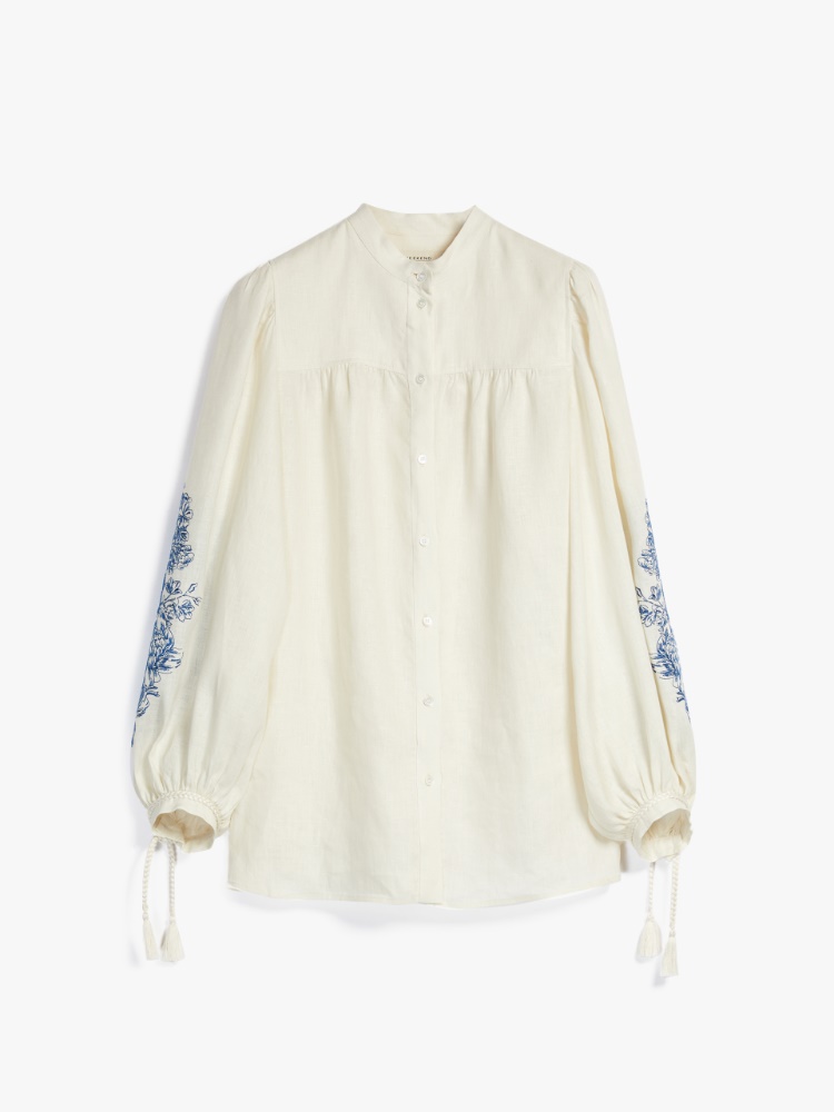Linen canvas shirt, ivory - Weekend Max Mara