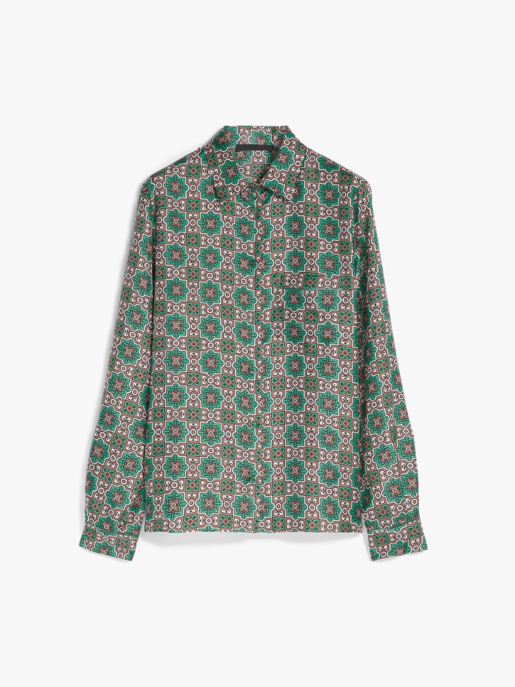 Silk twill shirt, emerald - Weekend Max Mara