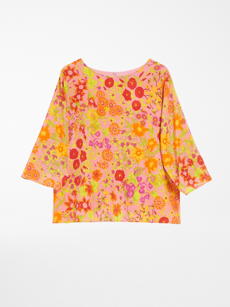 Silk crepe de chine blouse, pink - Weekend Max Mara