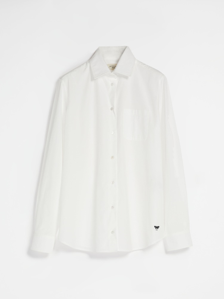Cotton poplin shirt, optical white - Weekend Max Mara