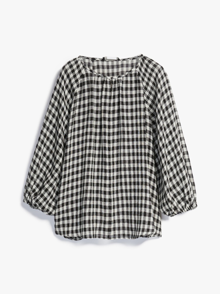 Printed linen blouse, black - Weekend Max Mara