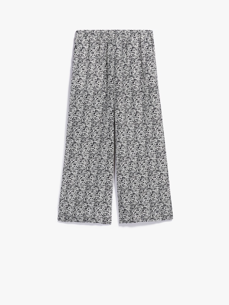 Silk crepe de chine trousers, black - Weekend Max Mara