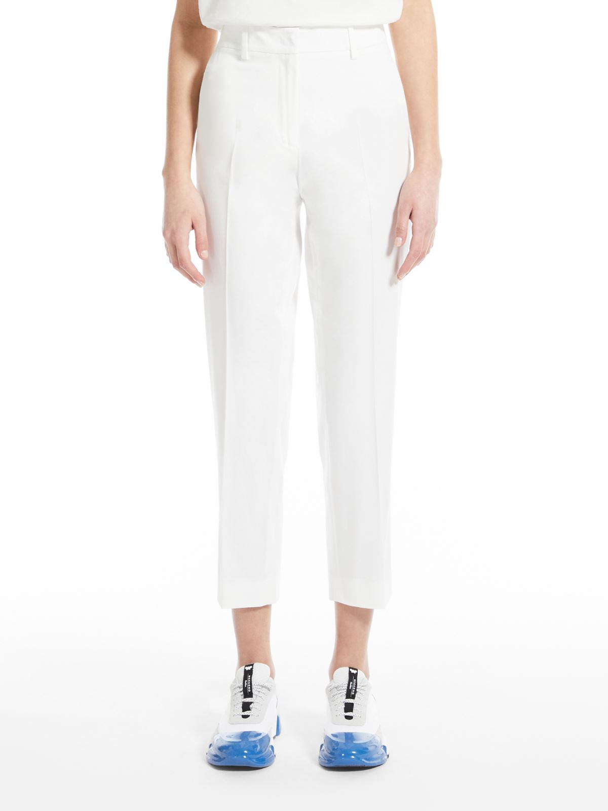 Cotton gabardine trousers, white - Weekend Max Mara