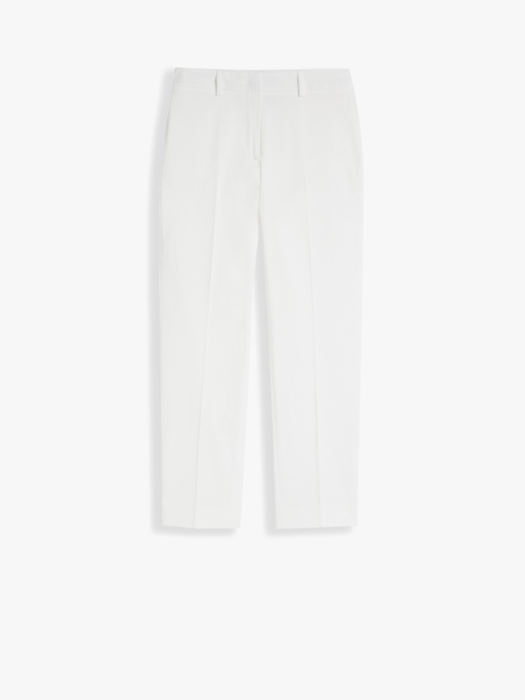 Cotton gabardine trousers, white - Weekend Max Mara