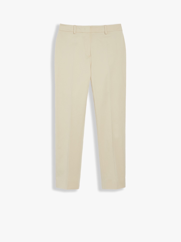 Cotton gabardine trousers, sand - Weekend Max Mara