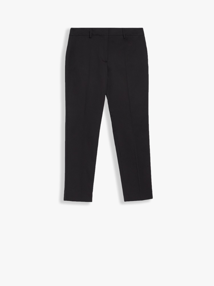 Cotton gabardine trousers, black - Weekend Max Mara