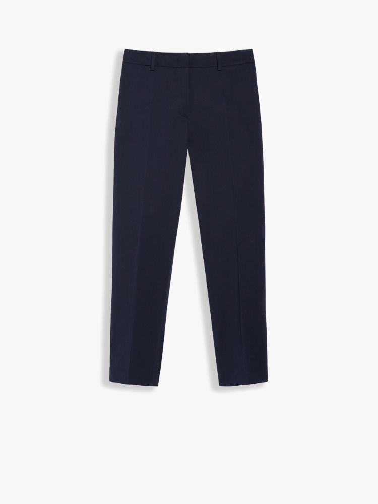 Cotton gabardine trousers, navy - Weekend Max Mara