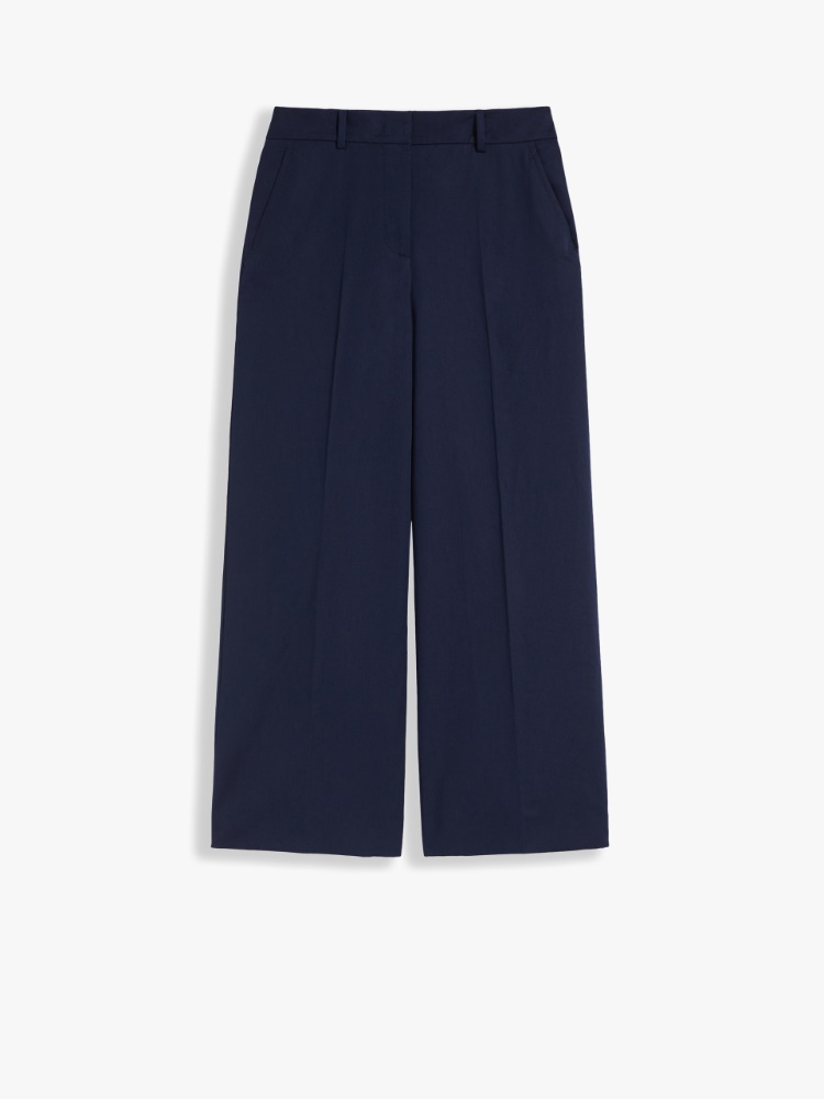 Cotton twill trousers, navy - Weekend Max Mara