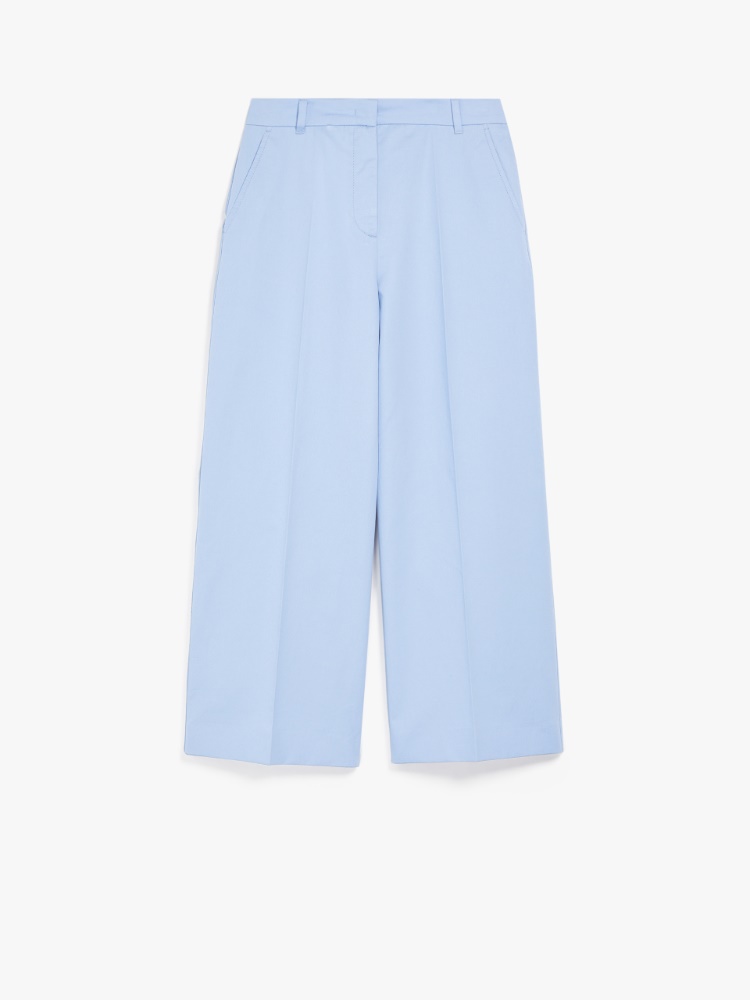 Cotton twill trousers, light blue - Weekend Max Mara