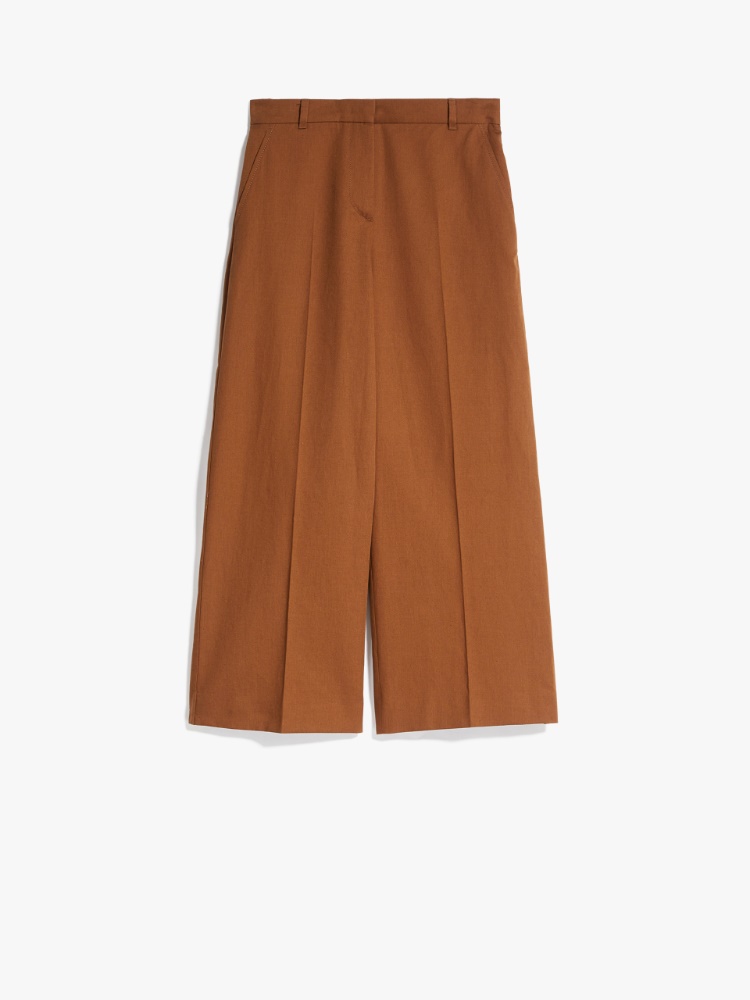 Cotton twill trousers, tobacco - Weekend Max Mara