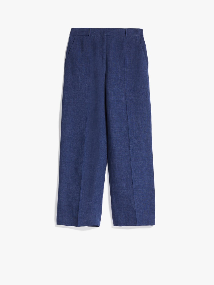 Linen canvas trousers, ultramarine - Weekend Max Mara
