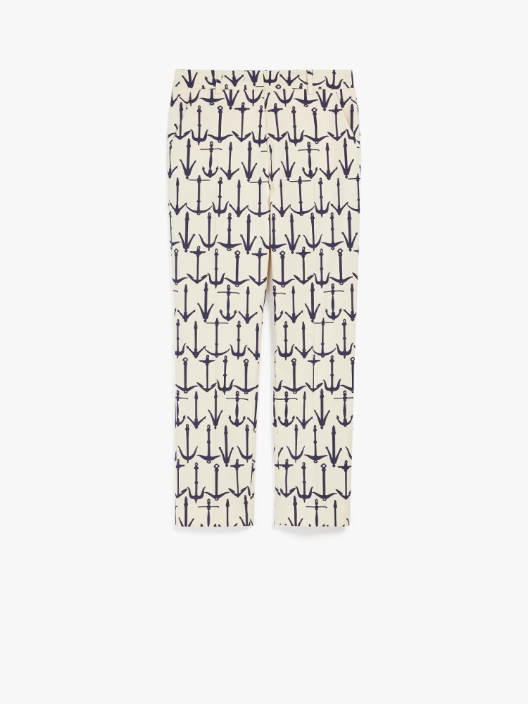 Cotton faille trousers, navy - Weekend Max Mara