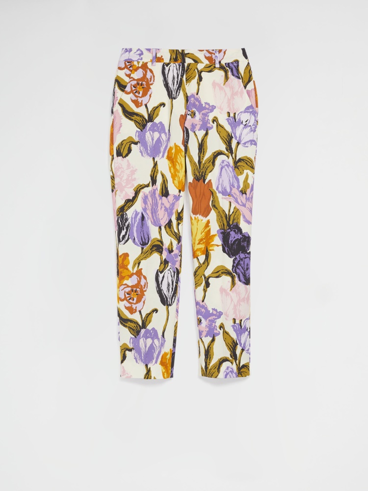 Cotton faille trousers, lilac - Weekend Max Mara