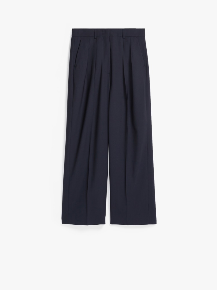 Woollen cloth trousers, navy - Weekend Max Mara