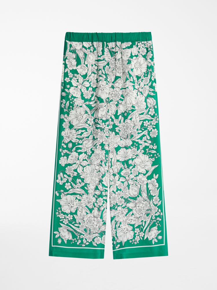 Silk crepe de chine Bermuda shorts, green - Weekend Max Mara
